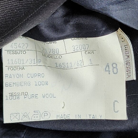 Canali Proposta Charcoal Pinstripe Double-Breasted Wool Blazer Size 48 - Picture 6 of 12